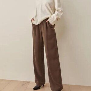 Reformation Mason High Waist Wide Leg Pants Brown Mushroom Women's Size 0